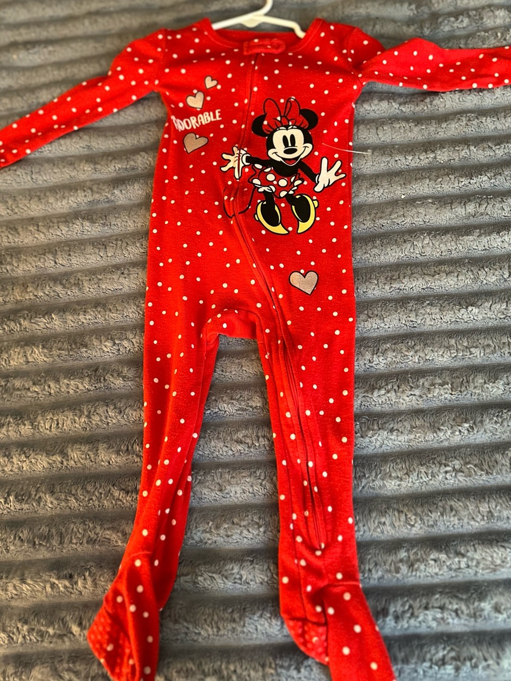 Disney Red Minnie Mouse Polka Dot Footed One-Piece